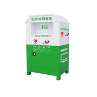 Poubelle de recyclage de vêtements écologique pour l'extérieur, 1000L, boîte de don pour chaussures et vêtements, stockage des déchets, structure debout, seau