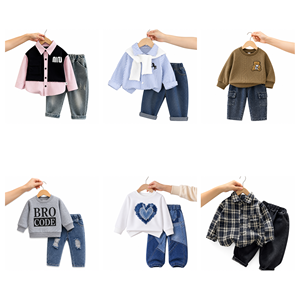 Lot en gros pour enfants : Ensemble automne assorti (hoodies et jeans en denim) – Modèle 2026.4 pour acheteurs de vêtements – Mélange aléatoire - Product Image 5