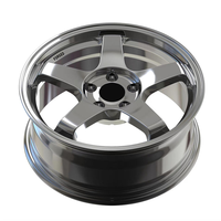 Jantes forgées JG polies à 5 branches, style JDM monobloc, à déport profond et concave, pour la plupart des véhicules de tourisme JDM – Amélioration