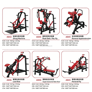 Equipo de Gimnasio Comercial con Carga de Placas - Máquinas de Press de Pecho, <span class=keywords><strong>Remo</strong></span> Bajo y Hip Thrust para Entrenamiento de Fuerza de Brazos, Piernas y Cuerpo Completo - Product Image 4
