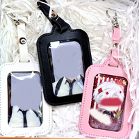 Porte-badge rectangulaire transparent en PU, pochette de présentation pour badges et épingles de collection Anime, pour décoration d'Itabag