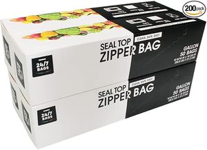 Premium Two Gallon Moisture Proof Zipper Bags with Double <b>Lock</b> and Heavy Duty Clear <b>Freezer</b> Bags for Cookware Tight Seal - Product Image 5