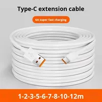 Cable de Datos Tipo-C Ultra Largo de 12m de Alta Calidad, Personalizado, para Auriculares, Carga Rápida, Función de Carga Extendida, Revestimiento de PVC Puro