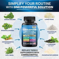 Corti-Soothe 13-in-1 Suplemen Ekstrak Herbal Dewasa Ashwagandha untuk Meredakan Stres & Mendukung Ketenangan dalam Bentuk Kapsul