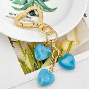 Love Heart gantungan kunci Resin, gantungan kunci mobil bentuk hati Aloi, gantungan kunci ponsel liontin, gantungan kunci mobil untuk hadiah anak perempuan - Product Image 3