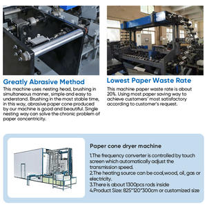 Machine de fabrication de cônes en papier à commande numérique PLC, bobinage automatique, séchage et <span class=keywords><strong>flocage</strong></span> tout-en-un, équipement <span class=keywords><strong>textile</strong></span> haute capacité - Product Image 5