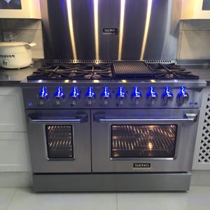 48 بوصة ثنائي الوقود فرن كهربائي 8 موقد غاز مواقد مع صينية - Product Image 2