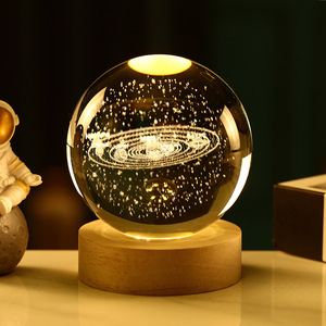 Diseño creativo Art Deco <span class=keywords><strong>3D</strong></span> bola de cristal de galaxia tallada luminosa decoración del hogar manualidades con luz nocturna Idea de regalo - Product Image 2