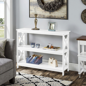 Cổ điển đơn giản bằng gỗ giao diện điều khiển Bảng 80cm hiện đại En Bois cho phòng khách Trắng & Đen lối vào hành lang & lối vào - Product Image 4