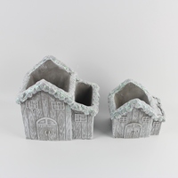 Planteur de ciment intérieur et extérieur de conception la plus récente pour la décoration de la maison forme de la maison décoration de Noël pot de jardinière de jardin