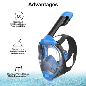 Mặt Nạ Toàn Bộ Mặt Lặn Với Ống Thở Khô Có Thể Tháo Rời Chống Sương Mù 180 Để Bơi Lội - Product Image 2