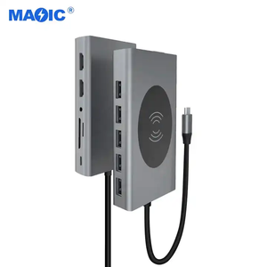 OEM 14 en 1 <span class=keywords><strong>Usb</strong></span> <span class=keywords><strong>C</strong></span> <span class=keywords><strong>Hub</strong></span> adaptador multipuerto 4K HDMI <span class=keywords><strong>VGA</strong></span> USB3.0 RJ45 Audio SD TF PD carga <span class=keywords><strong>USB</strong></span> <span class=keywords><strong>C</strong></span> <span class=keywords><strong>Hub</strong></span> con carga inalámbrica - Product Image 2