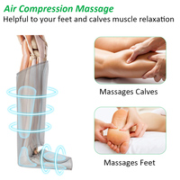 EMOKA Elektrischer Vibrator Luftdruck-Kompressions-Beinmassagegerät mit Heizfunktion, LCD-Display, Zeitsteuerung, Kurzplüsch-Material, CE-Zertifiziert