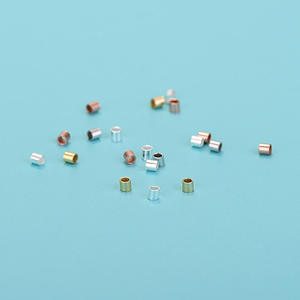 S925 Tube Crimp End Beads Column Lined End <b>Spacer</b> Terminators Tips for DIY Jewelry Making - Product Image 1