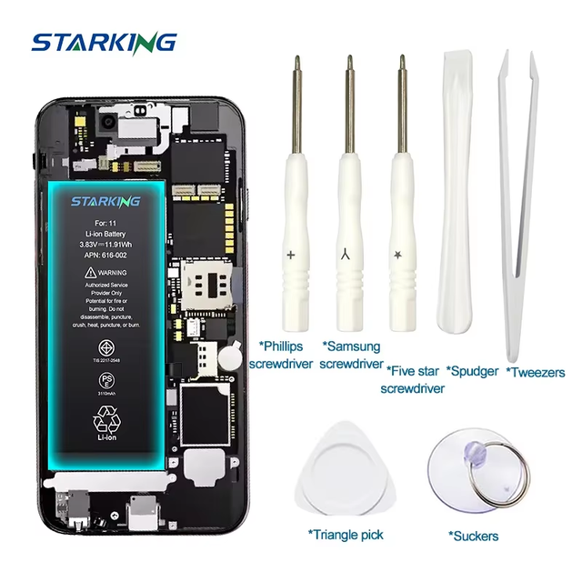 OEM/ODM Printing Mobile Phone Battery for Iphone 5 6 6s 7 7p 8 8p Plus X Xr Xs Max 11 12 13 14 Pro Max 15 16 With Tool