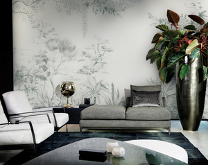 Carta <span class=keywords><strong>da</strong></span> parati adesiva su misura paesaggio della giungla tropicale paesaggio della natura 3d carta <span class=keywords><strong>da</strong></span> parati murale dipinto a mano pianta animale uccello immagine murale - Product Image 2