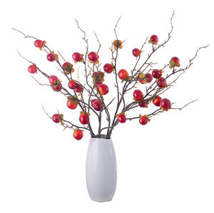 Sống động như thật màu đỏ cam 90cm đơn 9 đầu nhỏ Hồng chi nhánh nhân tạo gốc cho nhà lễ hội trang trí trong nhà sắp xếp - Product Image 6