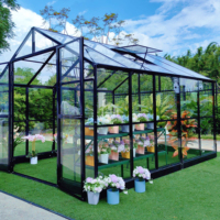 Structure de serre en aluminium de qualité industrielle avec verre trempé, robuste pour usage commercial, conception personnalisée et support OEM