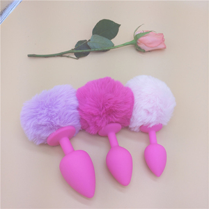 Rosa Silikon <span class=keywords><strong>Anal</strong></span> Plug Haarige Ball Hinterhof Spielzeug Sexspielzeug <span class=keywords><strong>Anal</strong></span> Plug Massage - Product Image 3
