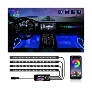 Lampu LED Mobil Dekorasi Interior Lampu Warna Instalasi Sederhana dan Indah dengan Mode Musik