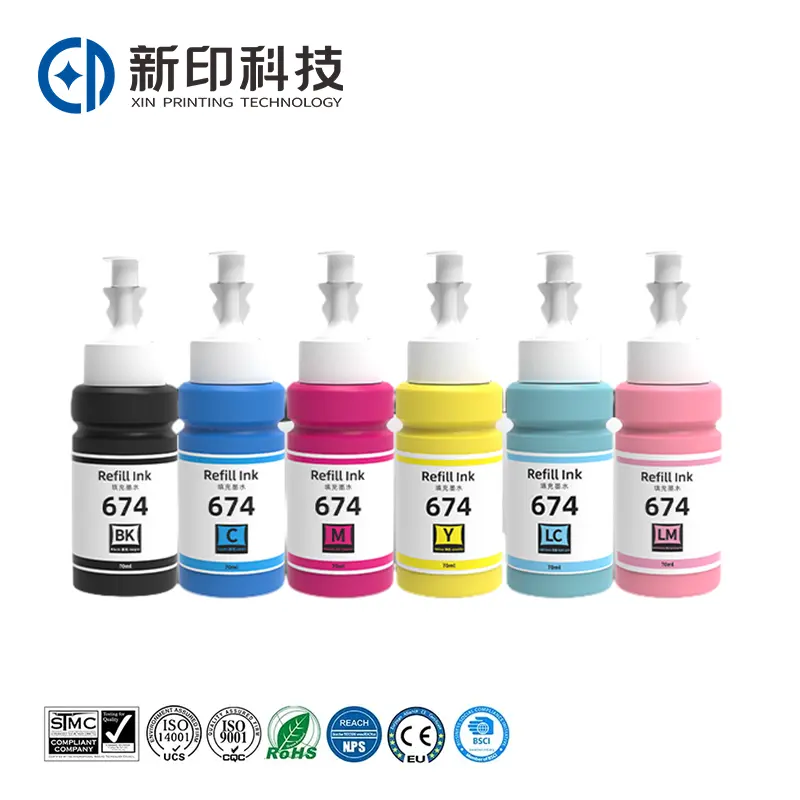 673 674 printer Dye Ink refill Bottle refill ink for Ep L1800 L850 L800 L805 factory wholesale printer ink