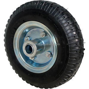 8 इंच 2.80/2.50-4 कुंडा ब्रैकेट धातु रिम के साथ Inflatable वायवीय हाथ ट्रक ट्राली रबर ढलाईकार पहियों - Product Image 2