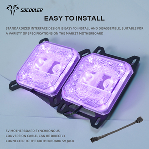 Refroidisseur liquide pour processeur Socooler C59X-INTEL 5V Premium Copper, pour PC de jeu, haute performance, tête de refroidissement par eau, ventilateur de boîtier d'ordinateur 4 broches - Product Image 4