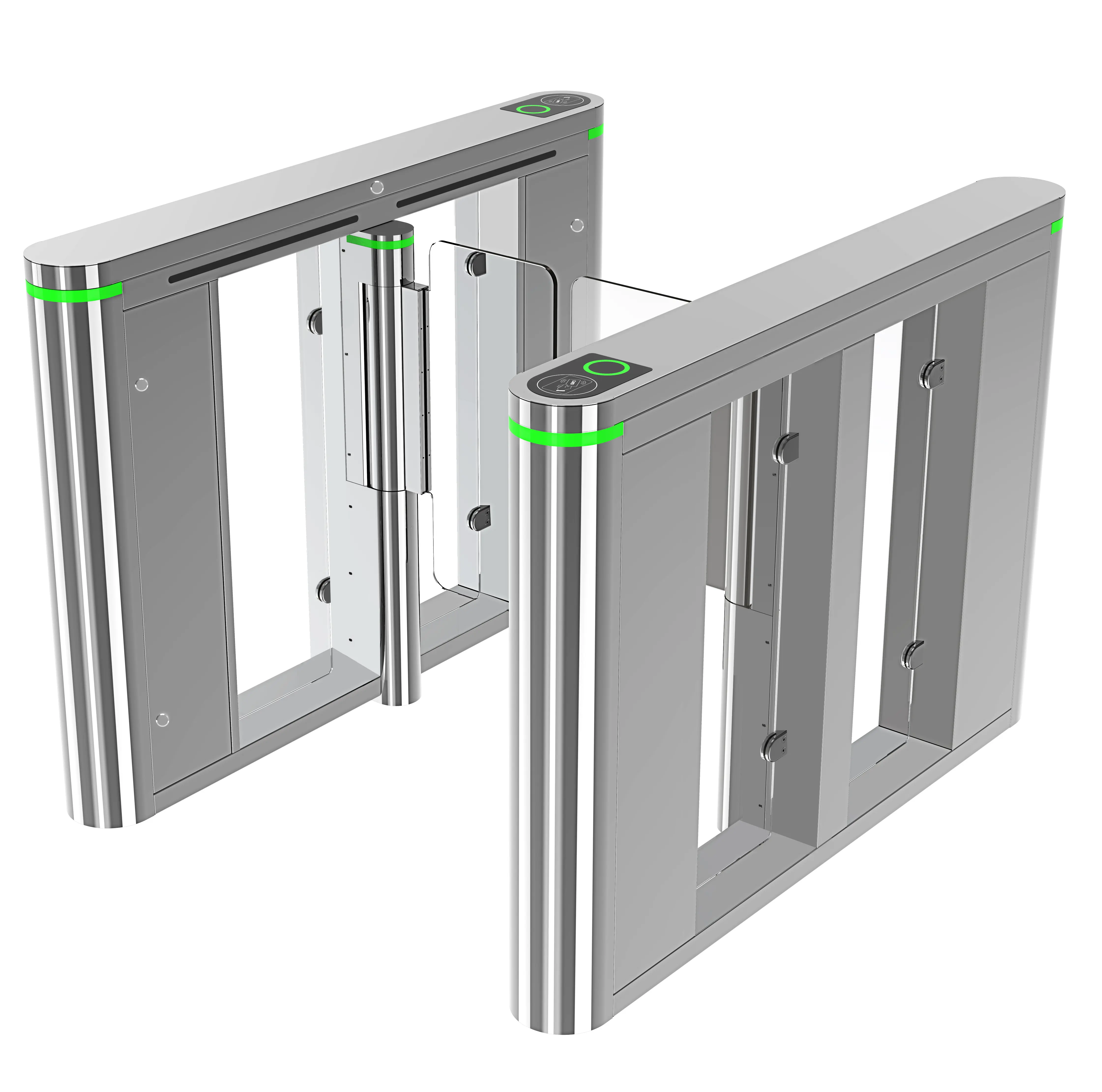 Nueva tendencia Control de acceso de gama alta Puerta deflectora electrónica Tipo puente Arco circular Plano inclinado Puerta de acceso rápido