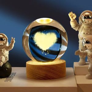 Decorazione per la Casa Sfera di Ghiaccio a Led da 80 mm 100 mm Globo con Sistema Solare <span class=keywords><strong>3D</strong></span> Sfera di Cristallo Ornamento e Oggettistica in Cristallo - Product Image 4