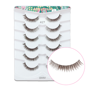 Abestyou - Pestañas Postizas Invisibles Transparentes, 6 Pares, Color Marrón, Sintético, Efecto Visón Natural, Autoadhesivas, Reutilizables, Brillan en la Oscuridad, Cobertura Total - Product Image 5