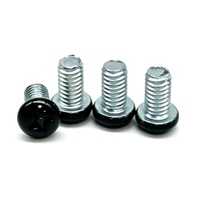 Vis à tête cylindrique cruciforme en acier au carbone, tête noire brillante, tige zinguée, personnalisable ODM
