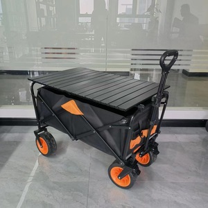 <span class=keywords><strong>Voiture</strong></span> de camp de pique-nique portable pliante multifonctionnelle avec poignée rétractable et quatre roues pour chariot de camping extérieur en gros - Product Image 1
