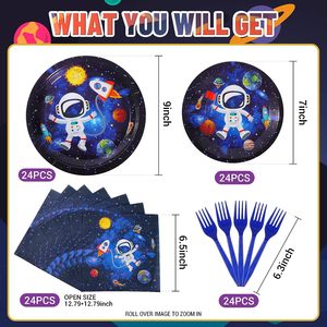Space Themed Party Supplies Weltraum Geburtstag Dekorationen Alles Gute zum Geburtstag Banner Galaxy <span class=keywords><strong>Astronaut</strong></span> Party Dekorationen für Kinder - Product Image 2