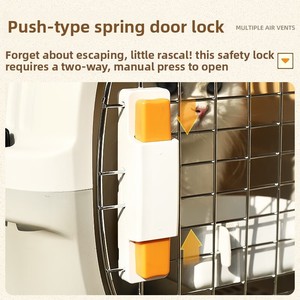 Boîte de transport portable pour animaux de compagnie approuvée par les compagnies aériennes, cage de voyage anti-stress pour chat et <span class=keywords><strong>chien</strong></span>, matériau PP, capacité de 7,5 kg pour voiture et expédition - Product Image 3