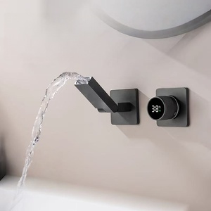 <span class=keywords><strong>Robinet</strong></span> <span class=keywords><strong>de</strong></span> salle <span class=keywords><strong>de</strong></span> bain intelligent à LED personnalisé Libert F-6 avec affichage numérique, durable, mural, rotatif, en laiton nano - Product Image 5