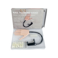 Main d'entraînement flexible pour ongles avec pince col de cygne, main de mannequin mobile pour la formation en nail art, kit de 100 embouts d'ongles