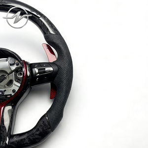 Volant de direction sport en fibre de carbone rouge et cuir perforé pour F30 F32 F10 F20 F07 F01 E46 E60 E90 M3 M4 M5 <span class=keywords><strong>M7</strong></span> - Product Image 3