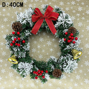 Handmade Eco-Friendly Red Fruit Wreath with Simulated Bow for Hotel & Mall <b>Christmas</b> & Holiday <b>Tree</b> Decorations - Product Image 1