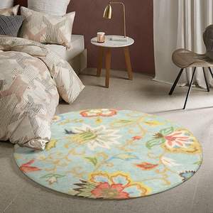 Modern Floral Round Rug Non-Slip Distressed Carpet <b>Print</b> on Demand for Entryway <b>Bedroom</b> Laundry - Product Image 4
