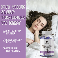 OEM Plantis Halal Relaxant Nuit Formule Sommeil Soutien Gommes 90mg 60mg 10mg Mélatonine GABA pour Adultes