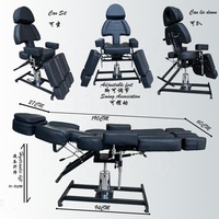 Fauteuil professionnel hydraulique pour tatouage et piercing, lit de beauté réglable avec base robuste pour centre de soins médicaux