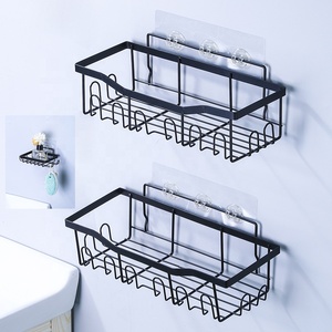 Étagère de Douche Murale en Métal Auto-Adhésive Noire Écologique Moderne pour Rangement de Salle de Bain – Bienvenue - Product Image 4