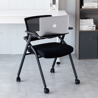 Table de formation de bureau intégrée moderne avec chaise, tableau d'écriture, pliable, en acier inoxydable, réglable en hauteur, pour salon