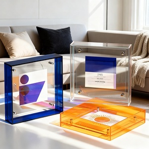 Cadre <span class=keywords><strong>photo</strong></span> en acrylique écologique, cadre <span class=keywords><strong>photo</strong></span> flottant coloré pour la décoration murale et de table dans la galerie, la maison, le bureau - Product Image 2