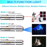 猫玩具追赶器棒交互式激光宠物笔激光笔USB充电红点灯紫外线手电筒