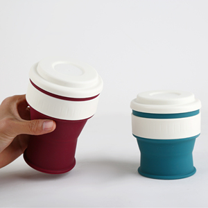 500ml Silicone Folding Cup No Dropshipping BPA-Free Portable Travel Mug with Leak-Proof Lid for Hot & Cold Drinks - Product Image 5
