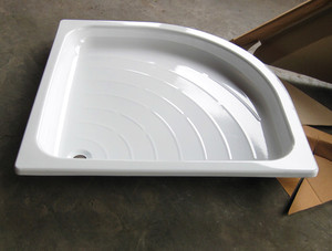 Fabricante Atacado Banheiro Bandeja De Chuveiro De Aço Esmalte Bandeja De Chuveiro XG900C Sector Forma Bandeja De Chuveiro De Aço Com Avental - Product Image 6