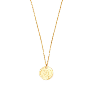 Collana con ciondolo a forma di lettera B, placcata oro 22k, in acciaio inossidabile, gioiello minimalista per donna. - Product Image 1