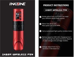 เครื่องสักไร้สาย 1500mAh มอเตอร์ไร้แกน ระยะชักยาว 4.2 มม. ปืนสักโรตารี่สำหรับอุปกรณ์สักมืออาชีพ - Product Image 3