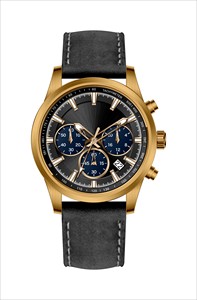 Reloj cronógrafo solar de bronce para hombre, movimiento de cuarzo solar japonés VR32, 50 m resistente al agua, correa de cuero genuino. - Product Image 3
